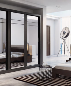 Casarredo Šatní skříň 02 ARTI 250 černá zrcadlo